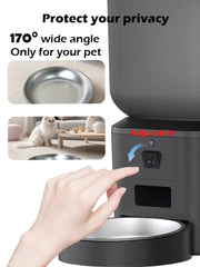 Automatic Cat Feeder Food Dispenser With 1080 FHD WIFI Camera Recorder 8L Smart