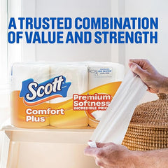 Scott ComfortPlus Toilet Paper, 36 Triple Rolls, 231 Sheets per Roll, Septic-Safe, 1-Ply Toilet Tissue