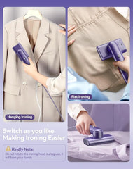 Portable Travel Steamer for Clothes - 1200W Handheld Fabric Wrinkle Remover, Fast Heat-up Garment Steamer