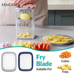 Multifunctional Manual French Fry Cutter with Replaceable Blades for Kitchen