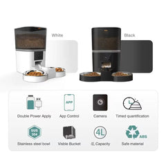 Automatic Cat Feeder Food Dispenser With 1080 FHD WIFI Camera Recorder 8L Smart