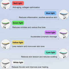 7 Color Neck Face Lifter Ems Neck Face Lifting Massager Skin Tighten Device Led Photon Therapy Anti Wrinkle Double Chin Remover