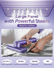 Portable Travel Steamer for Clothes - 1200W Handheld Fabric Wrinkle Remover, Fast Heat-up Garment Steamer