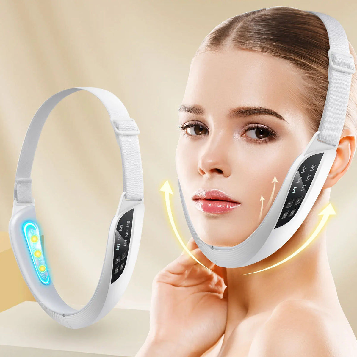 Facial Lifting Device 5-Modes Massager Face Lifting Slimming Machine Skin Care Belt EMS Double Chin Reducer V Shape BeautyDevice