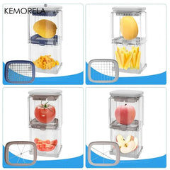 Multifunctional Manual French Fry Cutter with Replaceable Blades for Kitchen