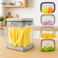Multifunctional Manual French Fry Cutter with Replaceable Blades for Kitchen